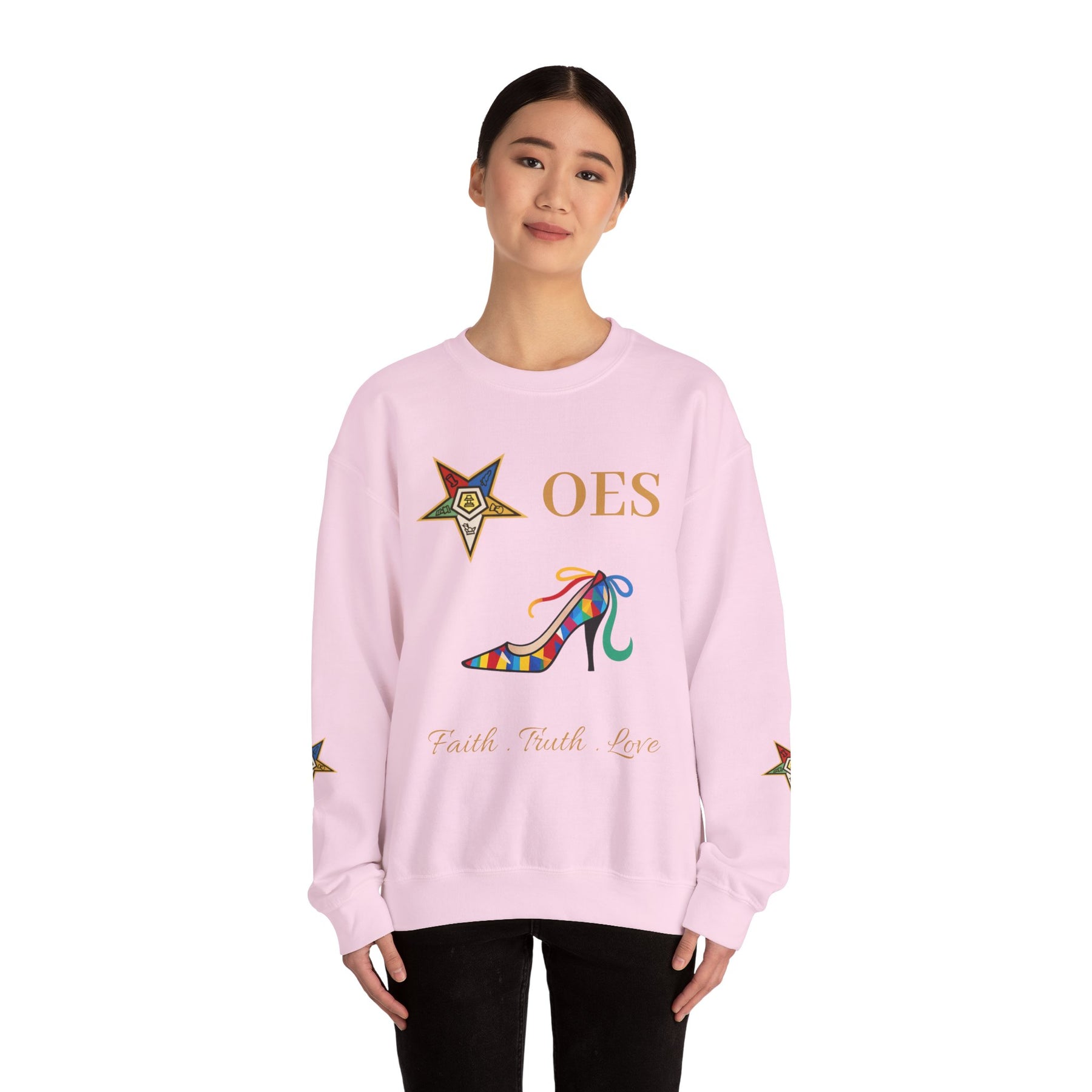 OES Sweatshirt - Faith Truth & Love with The Colorful Eastern Star - Bricks Masons