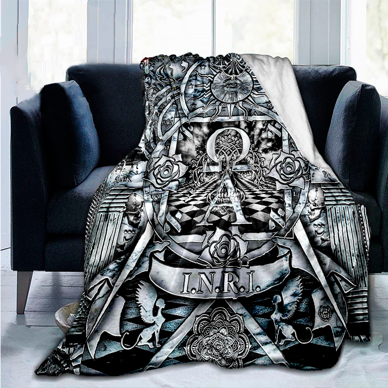 Masonic Blanket - 3D Print Flannel Plush Throw - Bricks Masons