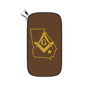 Master Mason Blue Lodge Passport Wallet - Georgia Mason With Shoulder & Wrist Strap - Bricks Masons