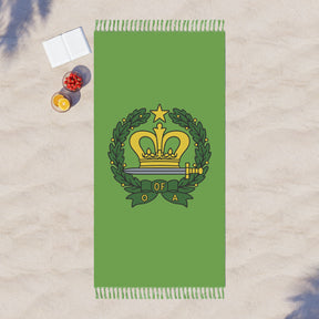 Order of the Amaranth Towel - Green Polyester Beach Cloth - Bricks Masons