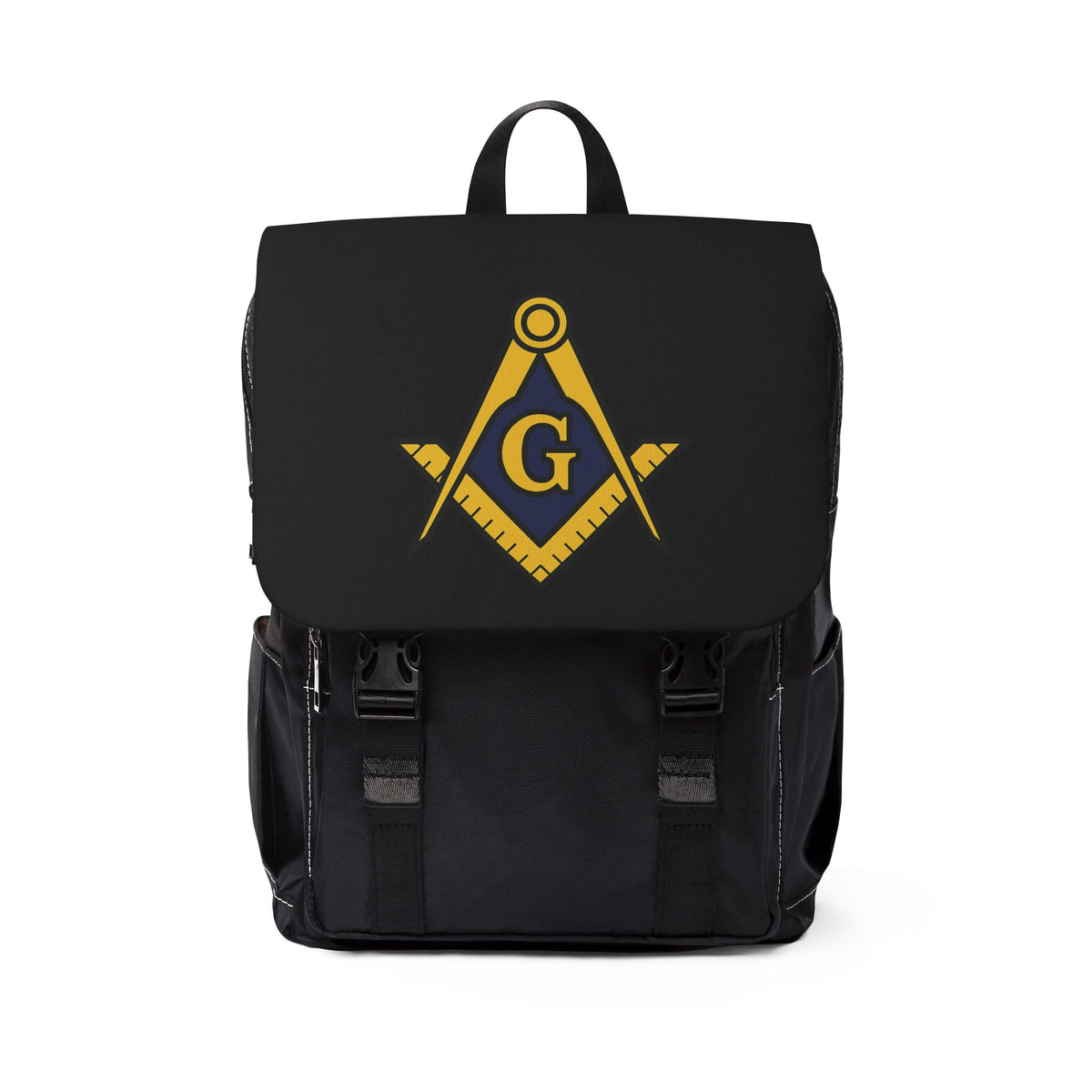 Master Mason Blue Lodge Backpack - Gold S & C With Multiple Compartments - Bricks Masons