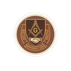 Master Mason Blue Lodge Sticker Decal - Brotherly Love Water Resistant Vinyl - Bricks Masons