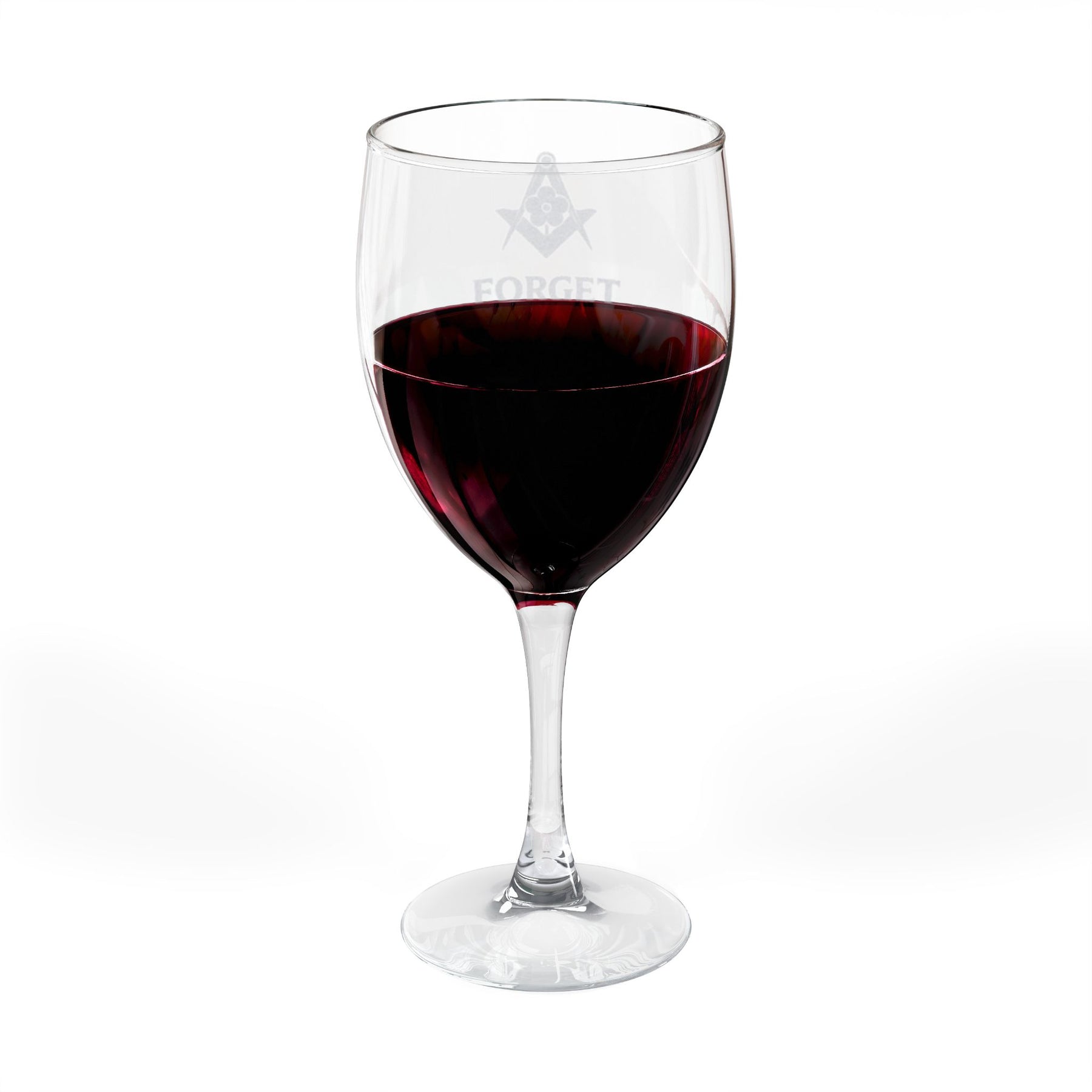 Master Mason Blue Lodge Wine Glass - Square & Compass Forget Me Not - Bricks Masons