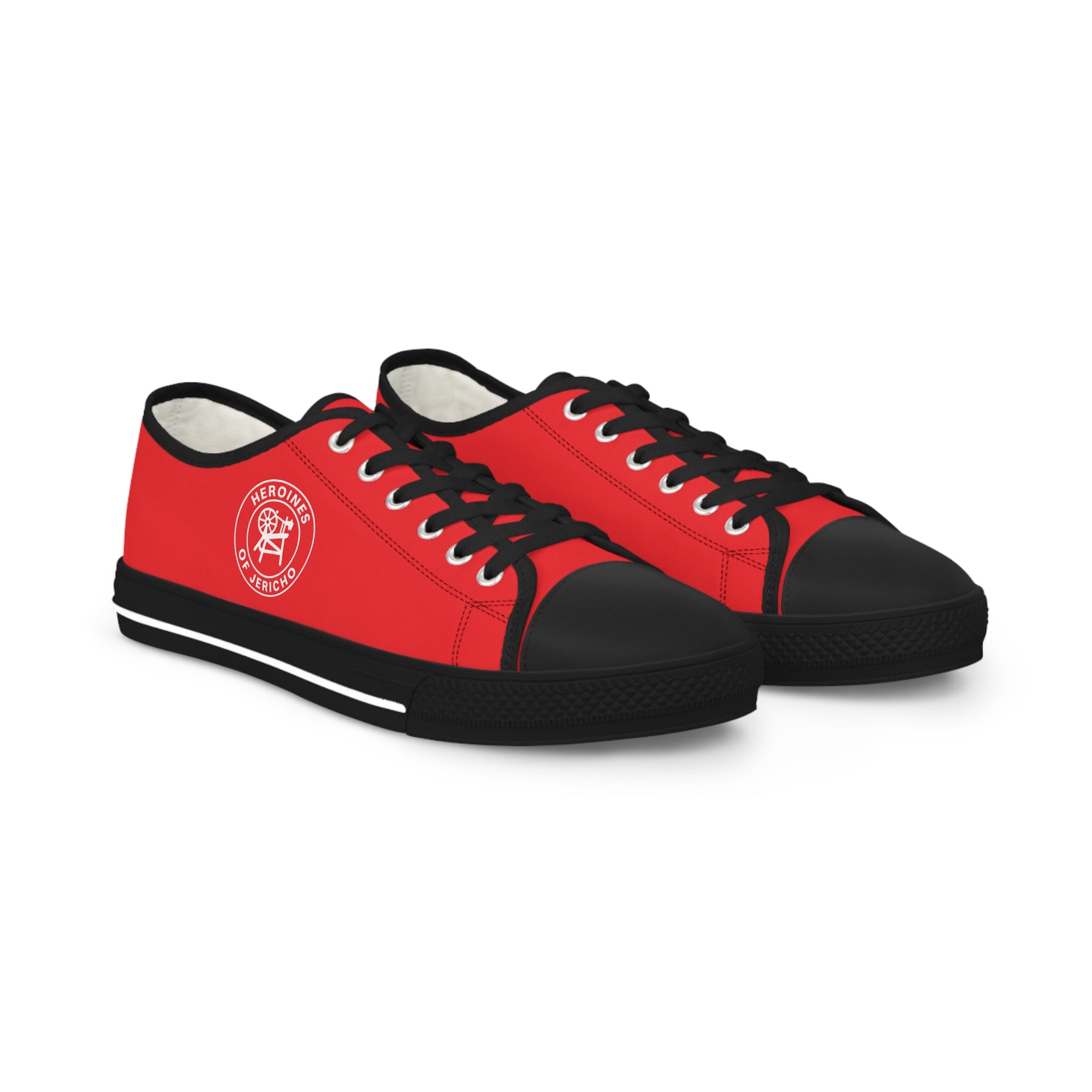 Heroines of Jericho Sneaker - Low Top Sneaker Black & White White Emblem - Bricks Masons