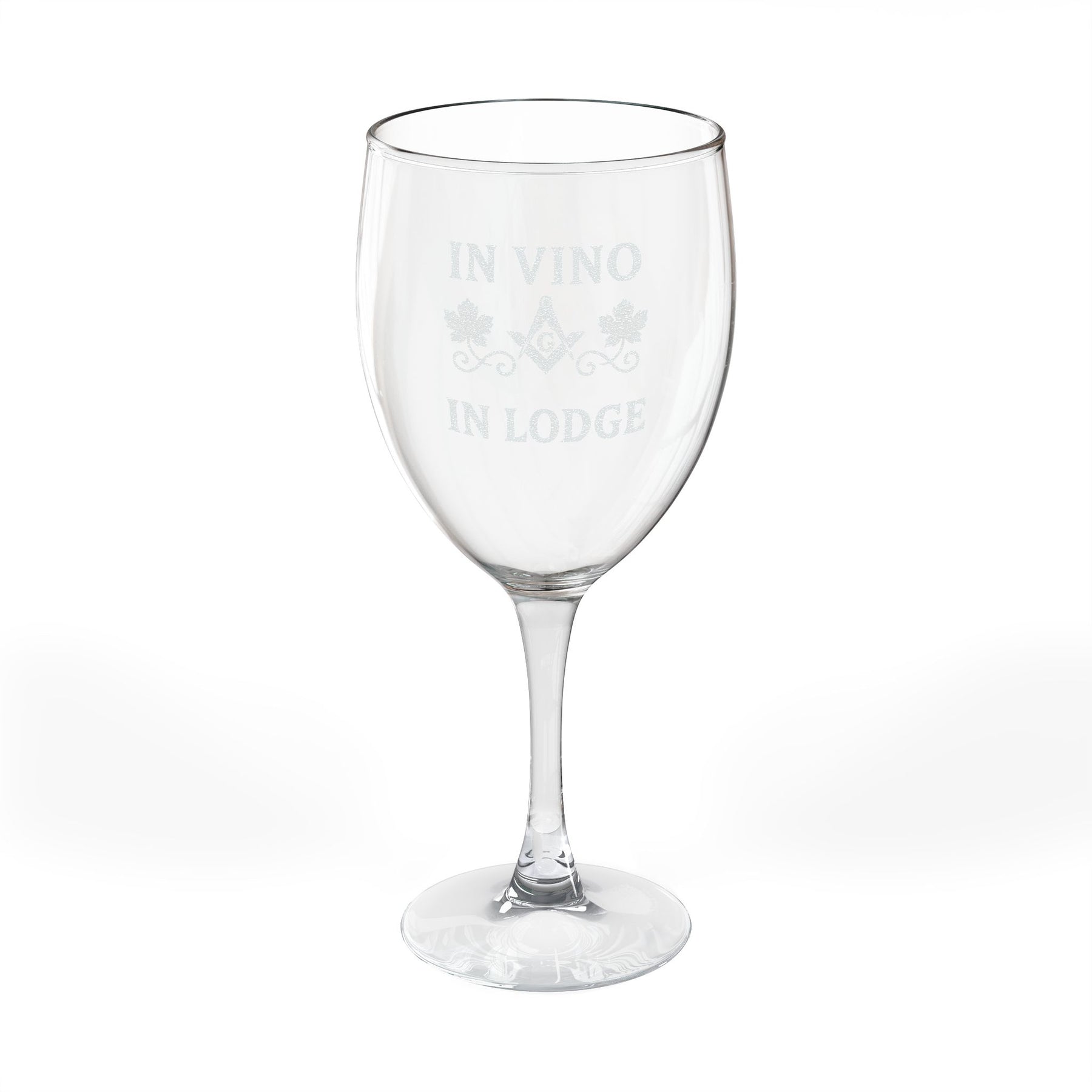 Master Mason Blue Lodge Wine Glass - In Vino In Lodge with Square & Compass G - Bricks Masons