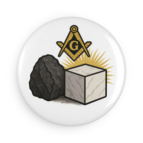 Master Mason Blue Lodge Magnet - Metal Shell With Magnetic Backing. - Bricks Masons