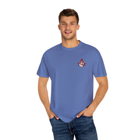 Master Mason Blue Lodge Canada Jurisdiction T-Shirt - Garment-Dyed Tee Various Colors - Bricks Masons