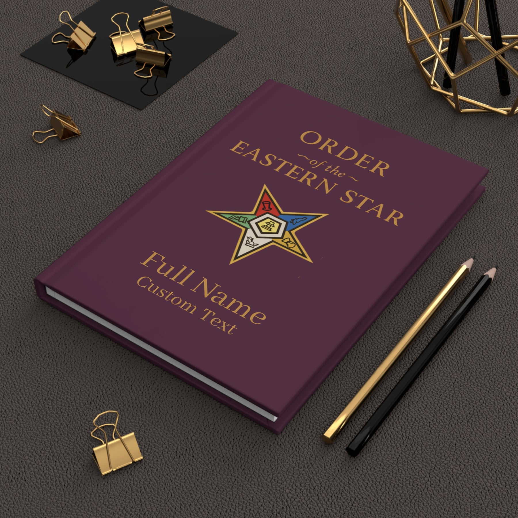 OES Journal - Colorful Eastern Star with Personalization - Bricks Masons