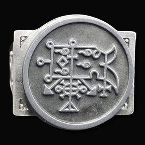 Demon Ring 53 PRESIDENT CAMIO 72 Demons Minor Key of Solomon Goetia In Silver 2.2 cm x 1.8 cm 18 Gr Art 1831 - Bricks Masons
