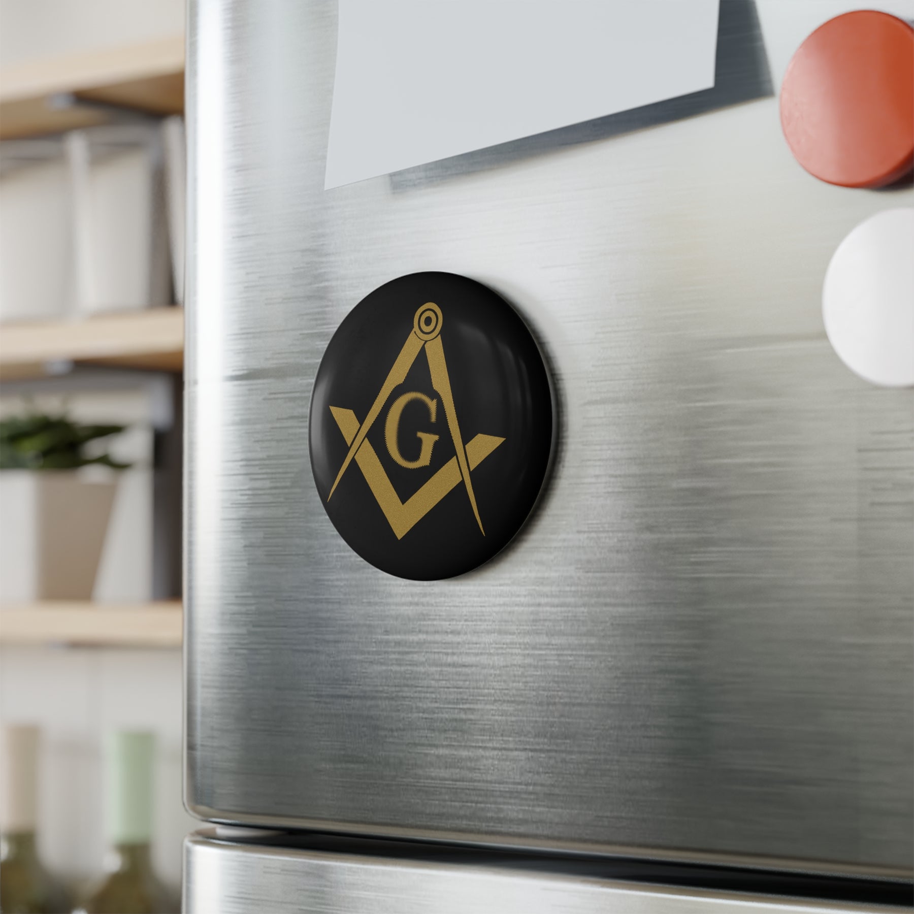 Master Mason Blue Lodge Magnet - Decorative Refrigerator - Bricks Masons