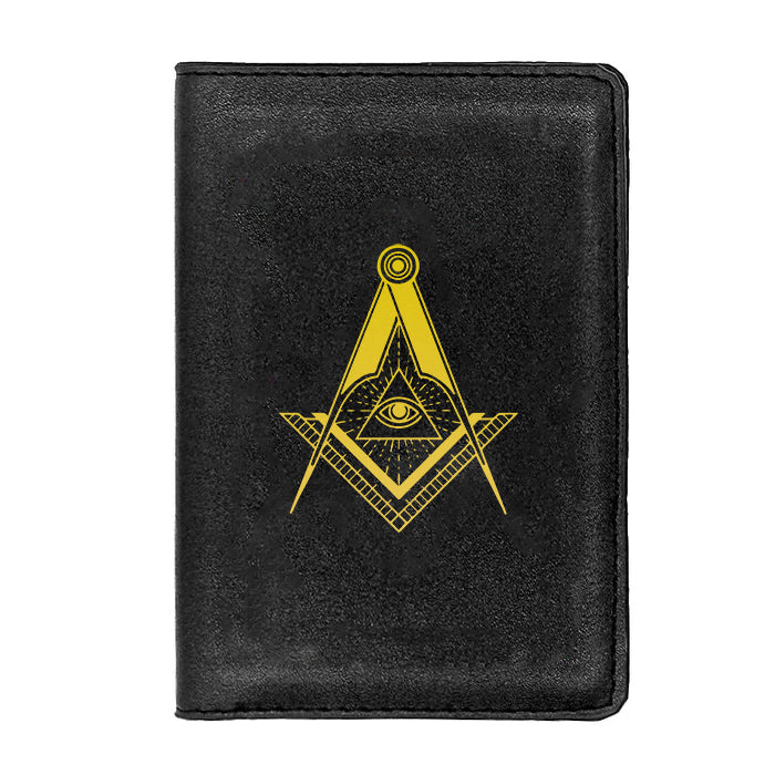 Master Mason Blue Lodge Wallet - Black & Brown - Bricks Masons