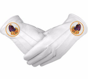 DOI PHA Gloves - White Leather With Round Patch