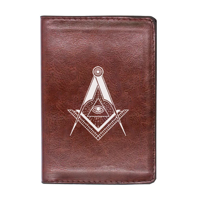 Master Mason Blue Lodge Wallet - Black & Brown - Bricks Masons