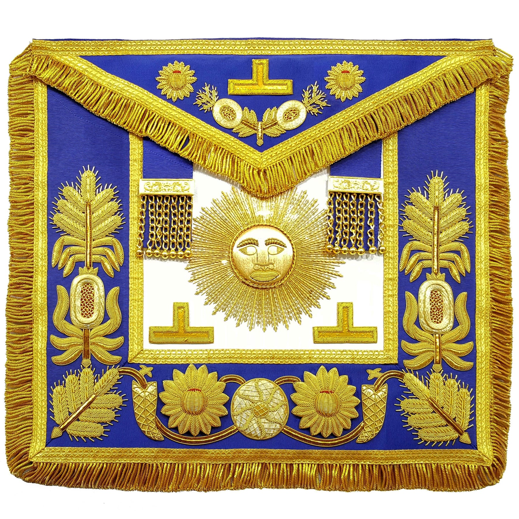 Past Grand Master Blue Lodge Apron - Gold Hand Embroidery