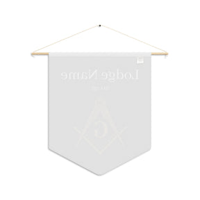 Master Mason Blue Lodge Pennant - Gold Square & Compass G with Customization - Bricks Masons