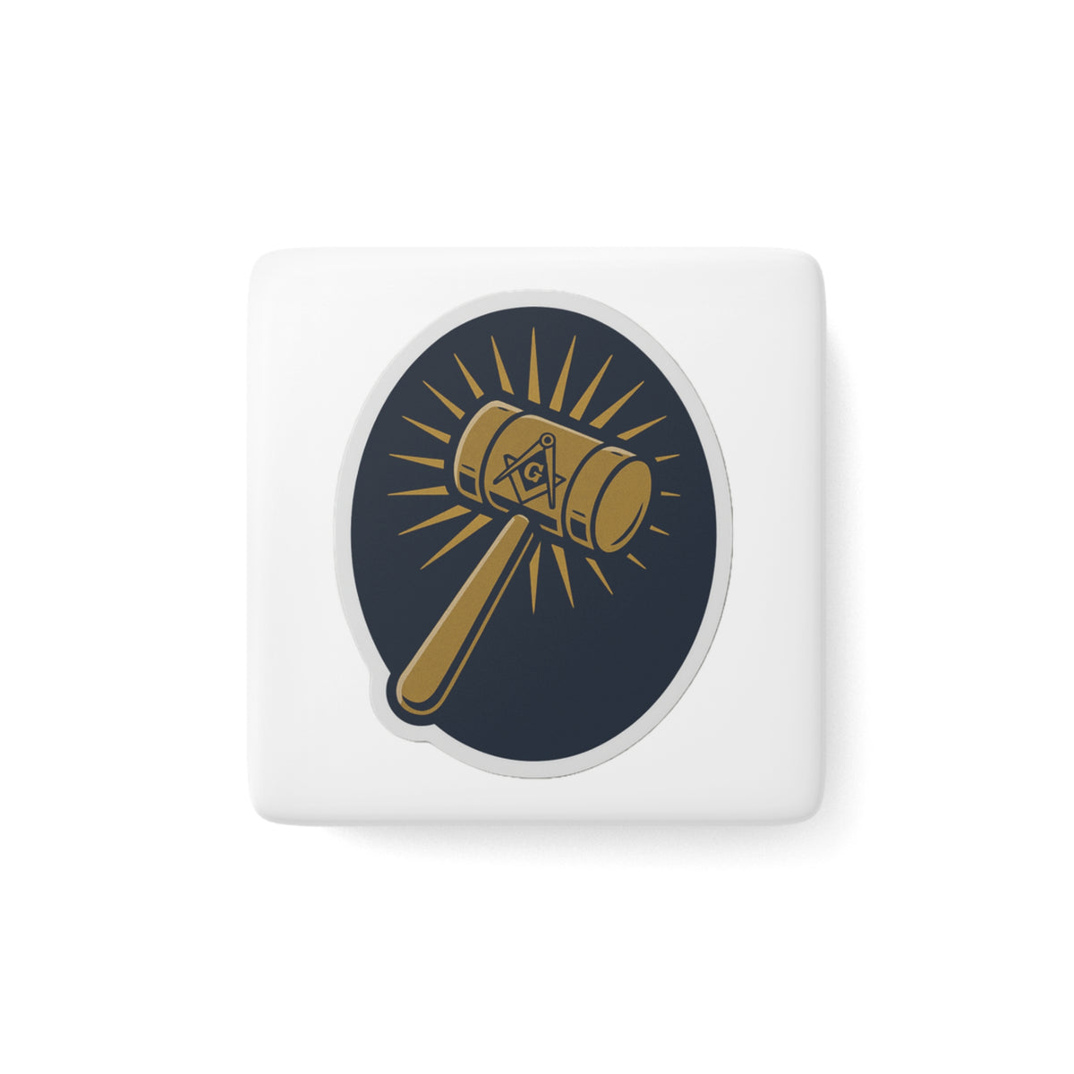 Master Mason Blue Lodge Magnet - Porcelain With Magnet - Bricks Masons