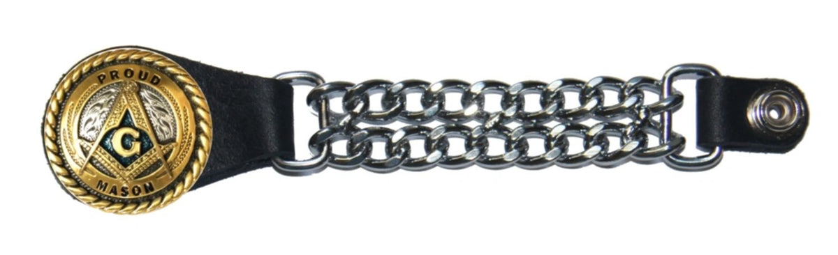 Master Mason Blue Lodge Vest Extender - Proud Mason Double Curb Chain Set - Bricks Masons