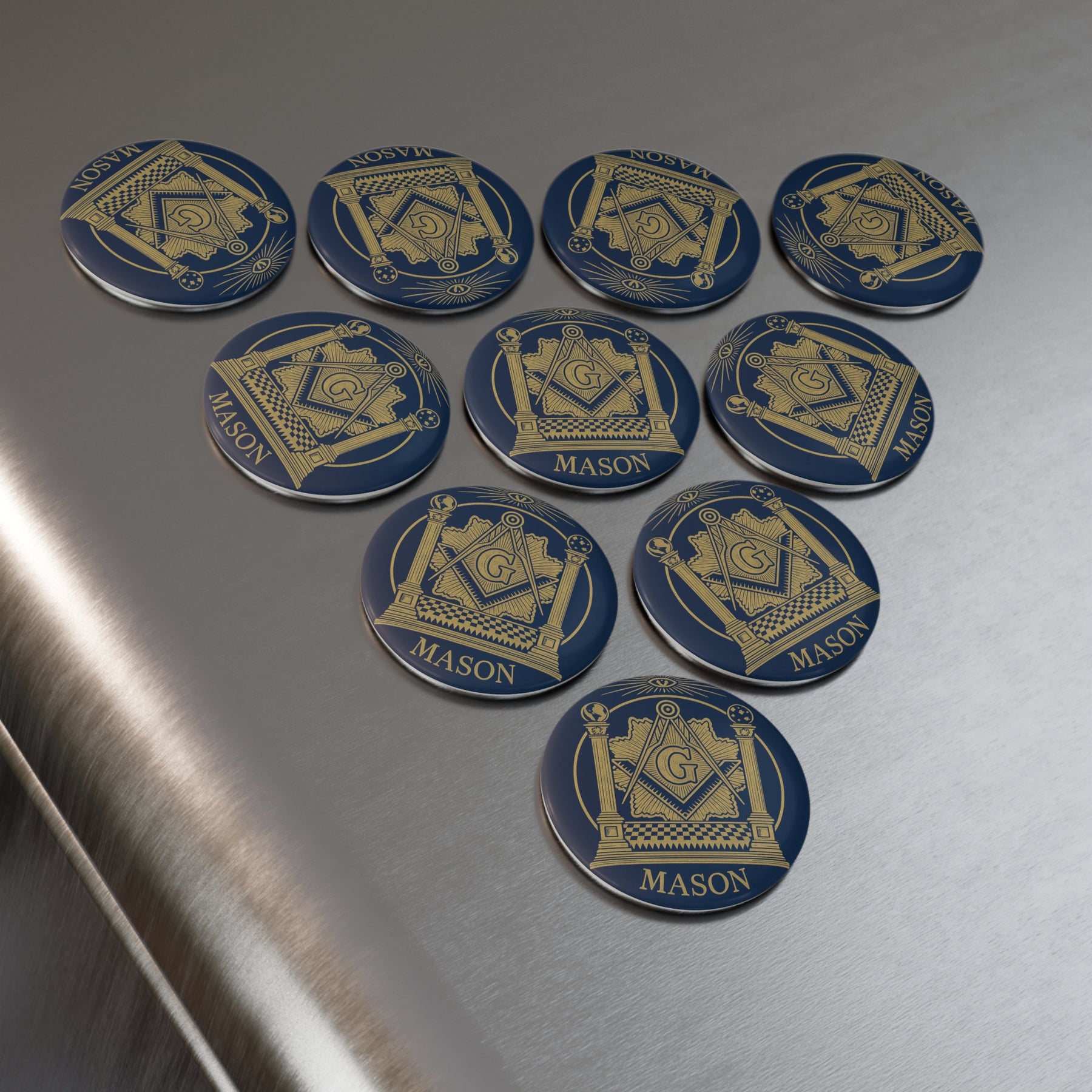 Master Mason Blue Lodge Magnet - Decorative Refrigerator - Bricks Masons