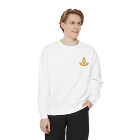 Past Master Blue Lodge Sweatshirt - Embroidered Quadrant & Compass Sun - Bricks Masons