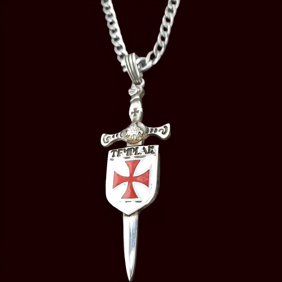 Knights Templar Cross Pendant, Silver, 7.5 cm, 10 g, Art. 296 - Bricks Masons