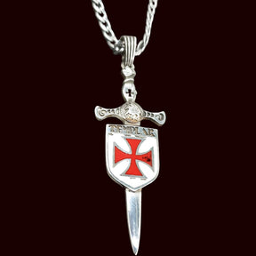 Knights Templar Cross Pendant, Silver, 7.5 cm, 10 g, Art. 296 - Bricks Masons