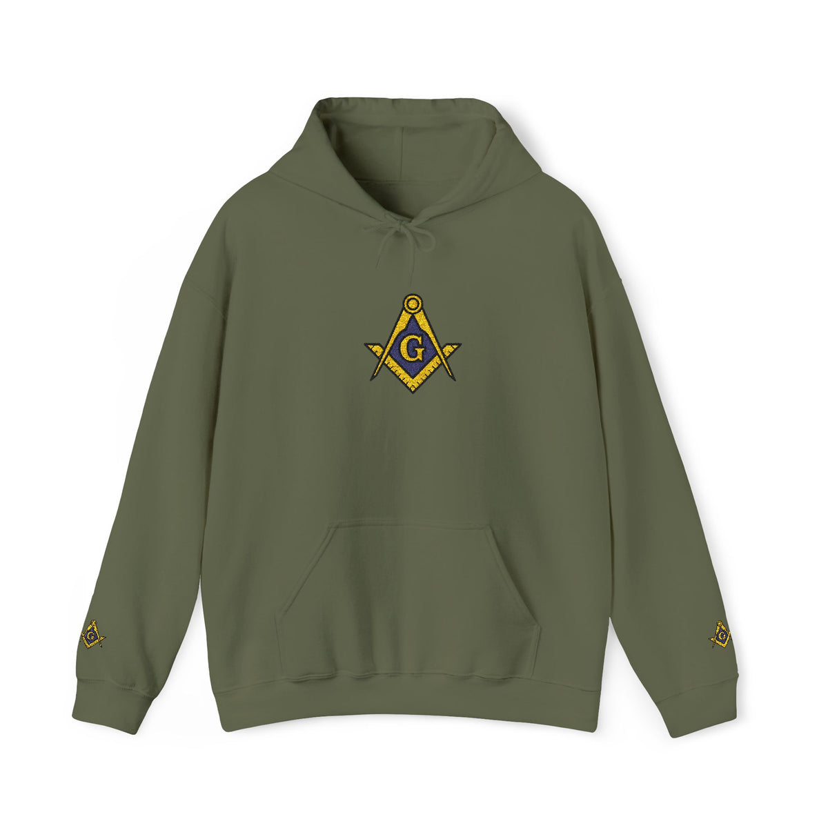 Master Mason Blue Lodge Hoodie - Soft Cotton Poly Blend Embroidered Detail - Bricks Masons