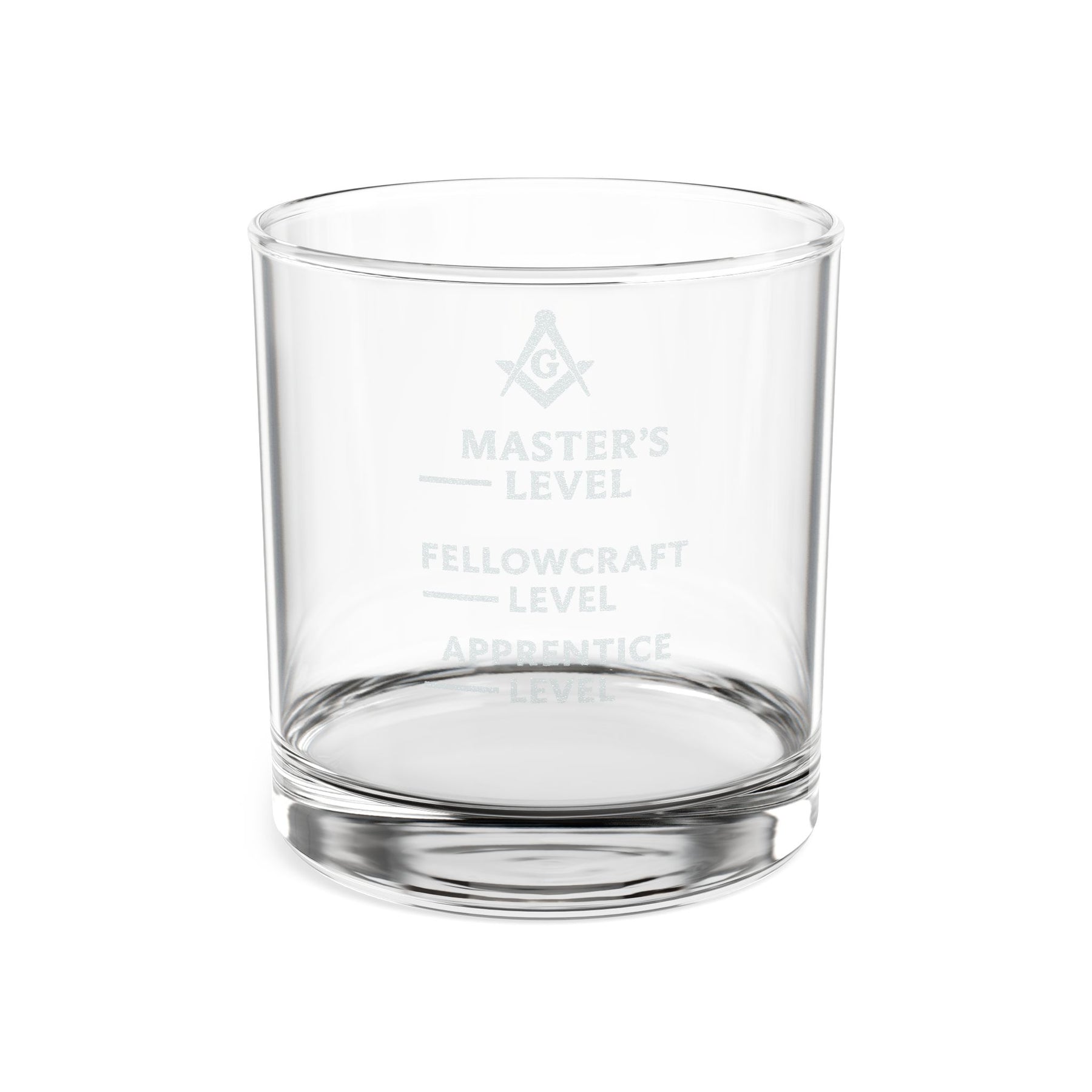 Master Mason Blue Lodge Whiskey Glass - Apprentice Fellowcraft & Master Level Glass - Bricks Masons
