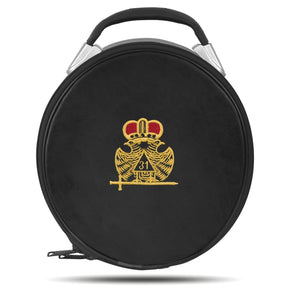 31st Degree Scottish Rite Crown Cap Case - Double Eagle Black Machine Embroidery - Bricks Masons