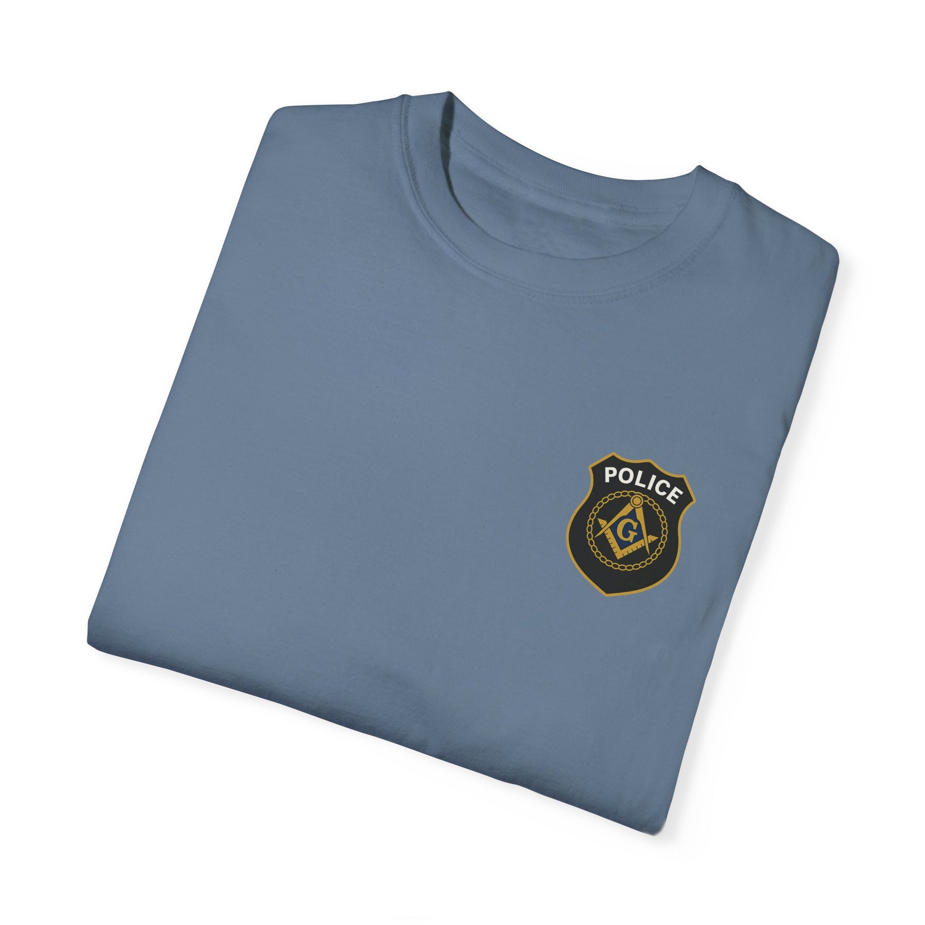 Master Mason Blue Lodge T-Shirt - Police Mason Garment-Dyed Tee - Bricks Masons