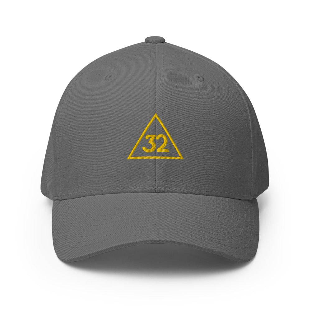 32nd Degree Scottish Rite Baseball Cap - Golden Embroidery - Bricks Masons