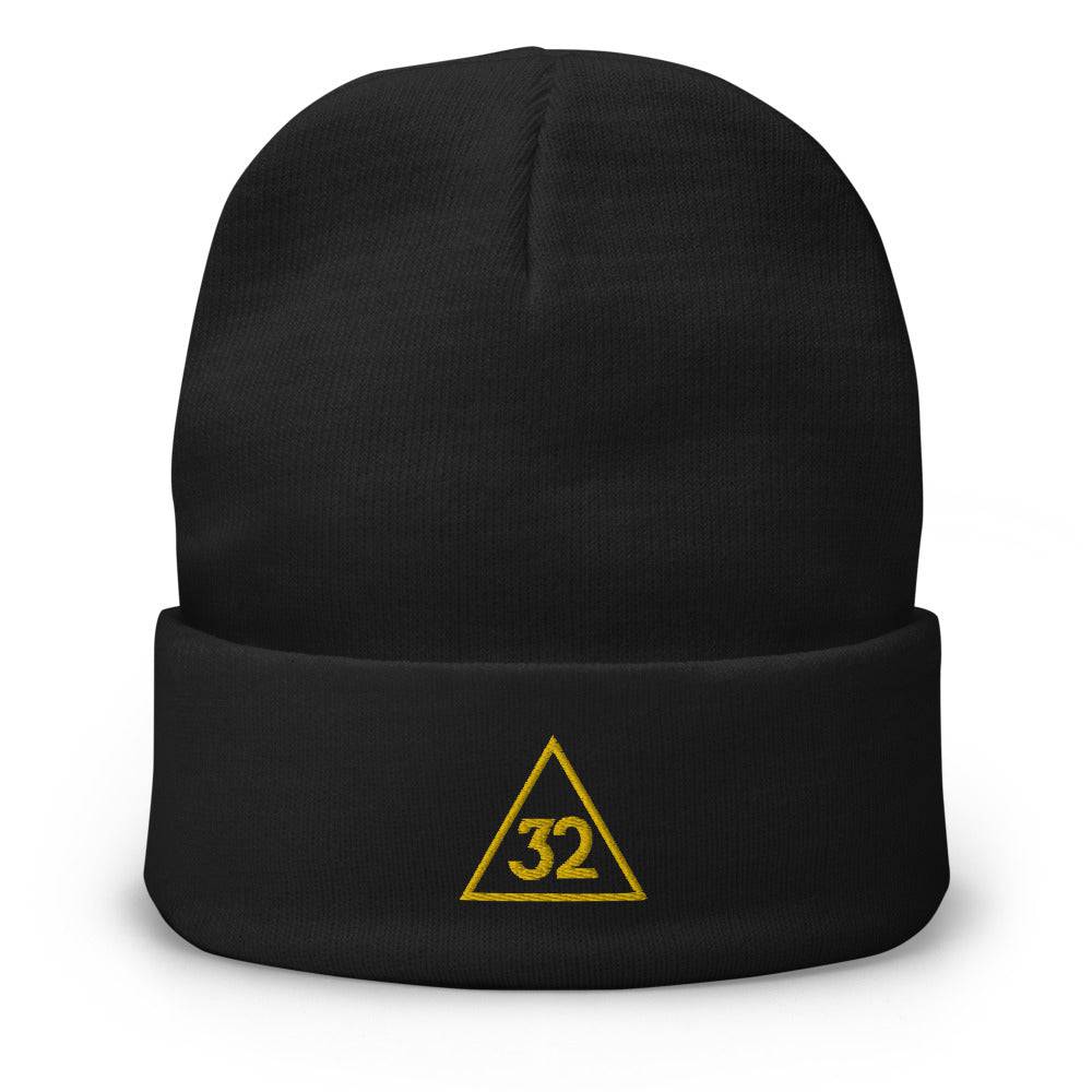 32nd Degree Scottish Rite Beanie - Golden Embroidery - Bricks Masons