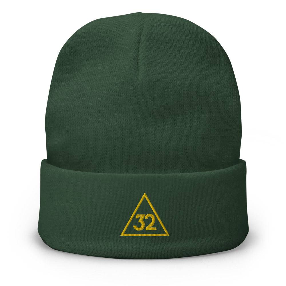 32nd Degree Scottish Rite Beanie - Golden Embroidery - Bricks Masons
