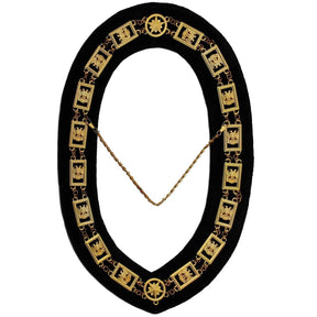 32nd Degree Scottish Rite Chain Collar - Gold Plated on Black Velvet - Bricks Masons