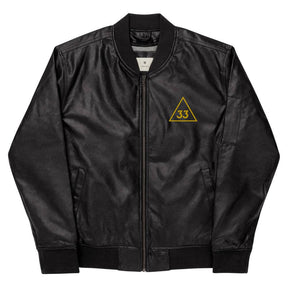33rd Degree Scottish Rite Jacket - Leather Golden Embroidery - Bricks Masons
