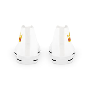 PYCH Sneaker - High Top Black & White Sole White Canvas - Bricks Masons