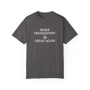 Master Mason Blue Lodge T-Shirt - Make Freemasonry Great Again Garment-Dyed Tee - Bricks Masons