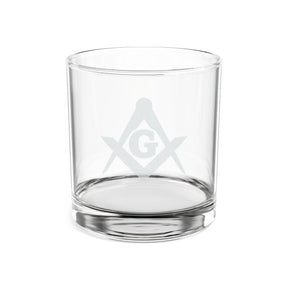 Master Mason Blue Lodge Whiskey Glass - Square & Compasses with G - Bricks Masons