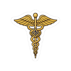 Master Mason Blue Lodge Sticker Decal - Kiss-Cut Gold Medical Doctor - Bricks Masons