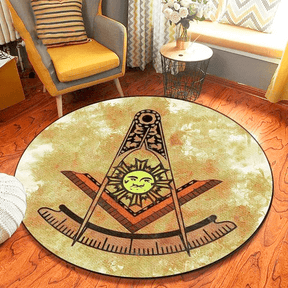 Master Mason Blue Lodge Rug - Square and Compass G Round