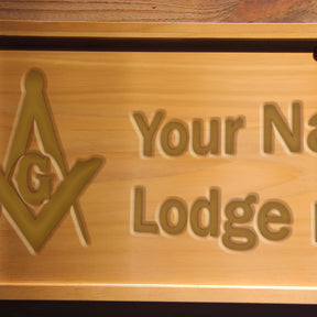 Master Mason Blue Lodge Wooden Sign - 3D Wooden Sign (Customizable) - Bricks Masons