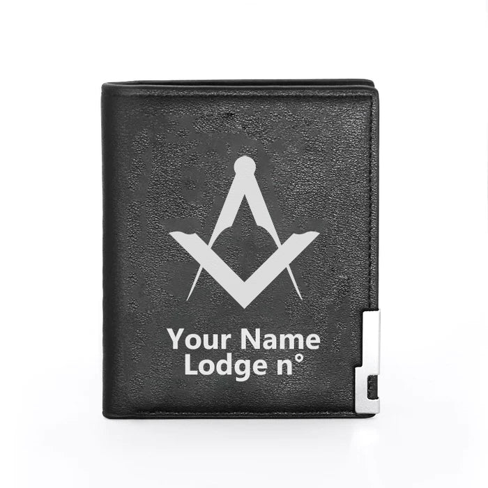 Master Mason Blue Lodge Wallet - Black & Brown - Bricks Masons