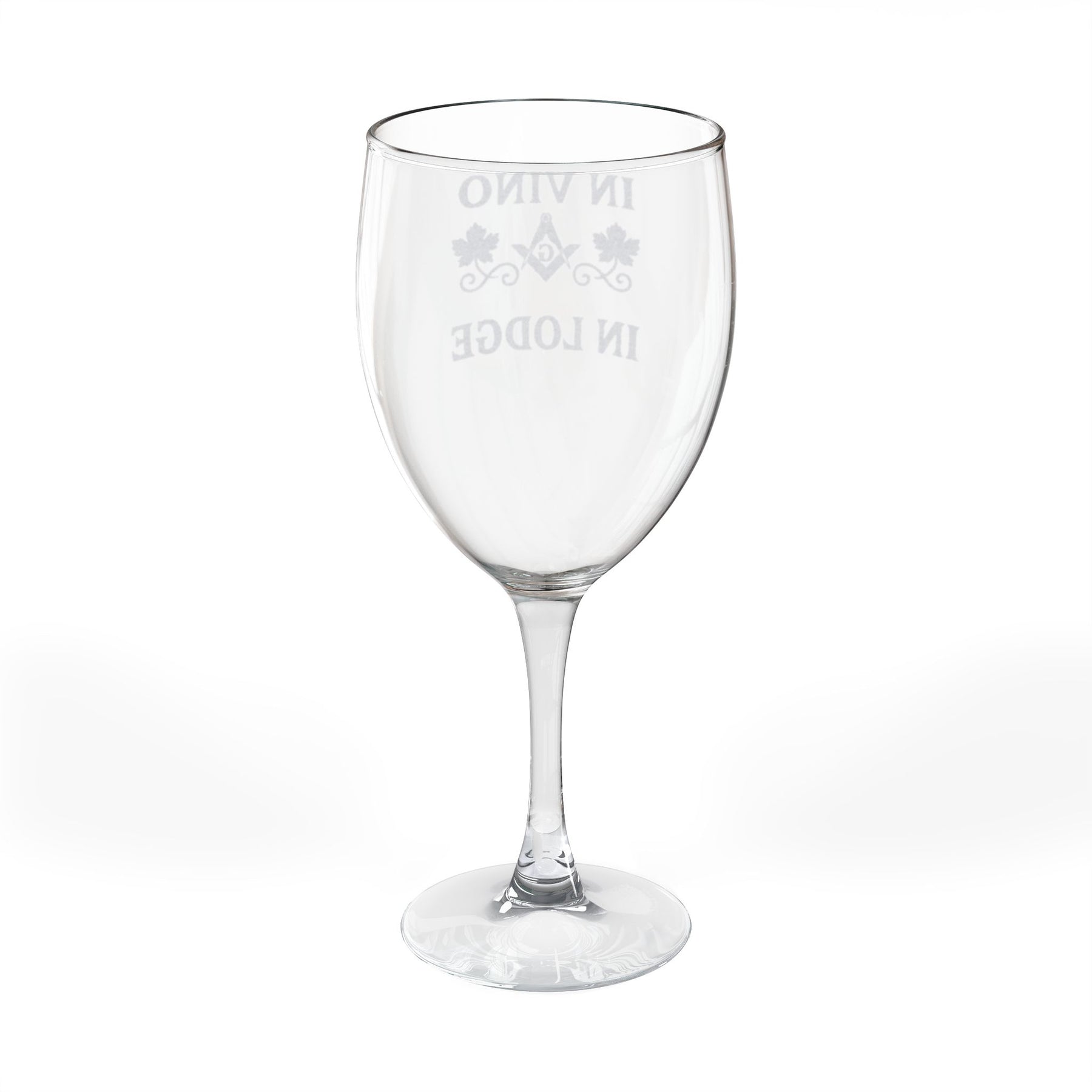 Master Mason Blue Lodge Wine Glass - In Vino In Lodge with Square & Compass G - Bricks Masons