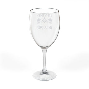 Master Mason Blue Lodge Wine Glass - In Vino In Lodge with Square & Compass G - Bricks Masons