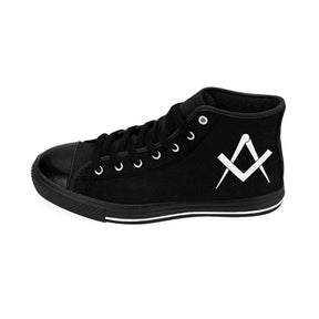 Master Mason Blue Lodge Sneaker - High-Top Black Square & Compass