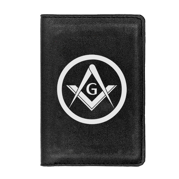 Master Mason Blue Lodge Wallet - Black & Brown - Bricks Masons