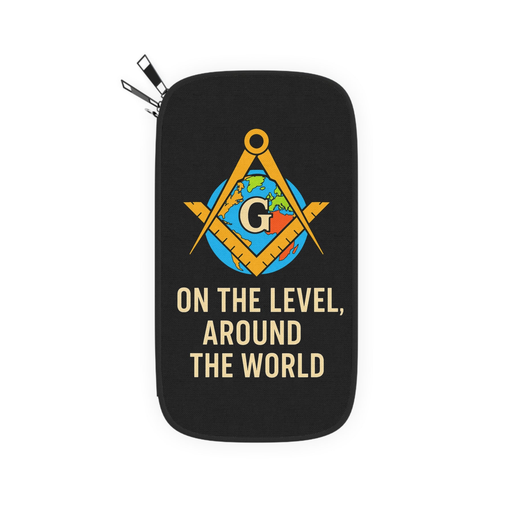 Master Mason Blue Lodge Passport Wallet - On The level Around the world - Bricks Masons