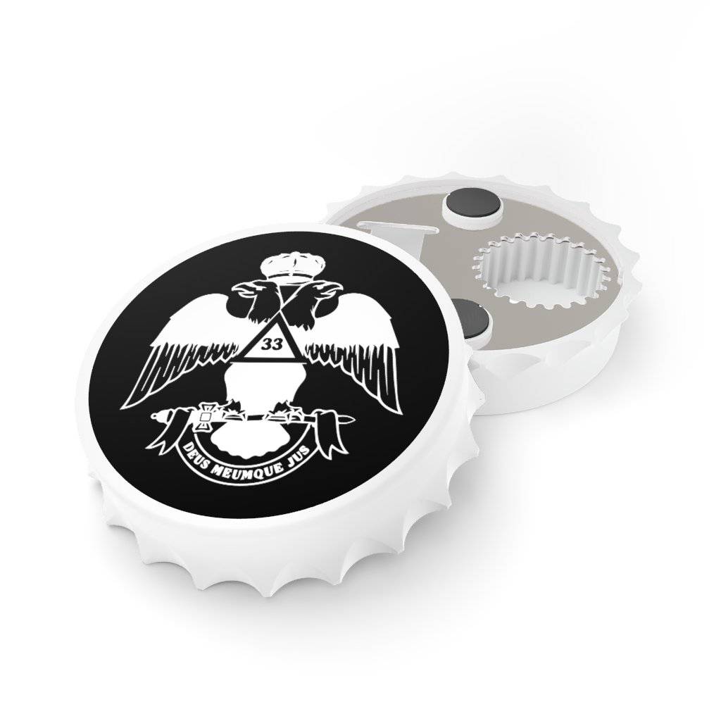 33rd Degree Scottish Rite Bottle Opener - Wings Down Black & White