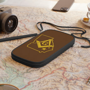 Master Mason Blue Lodge Passport Wallet - Georgia Mason With Shoulder & Wrist Strap - Bricks Masons