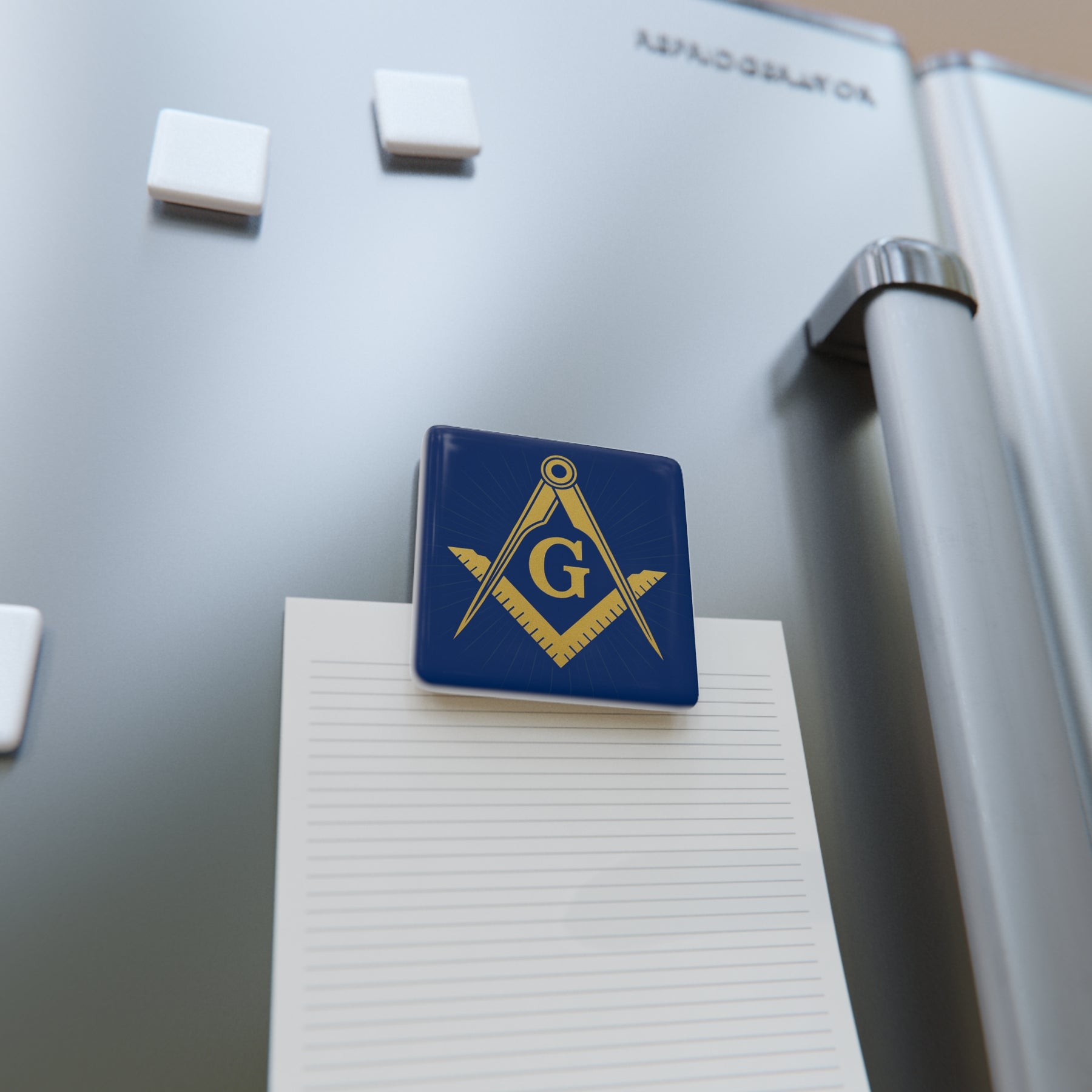 Master Mason Blue Lodge Magnet - Porcelain With Magnet - Bricks Masons