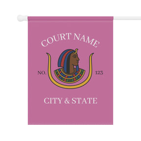 DOI Yard Flag - Pink Poly Poplin With Personalization - Bricks Masons